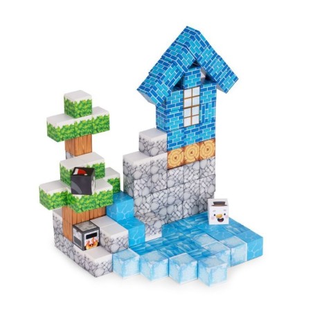 Magnetilised ehitusklotsid (2x2 cm), 124-osaline komplekt, magnetkuubikud talv