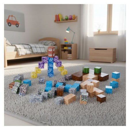 Magnetilised ehitusklotsid (2x2 cm), 88-osaline komplekt, magnetkuubikud