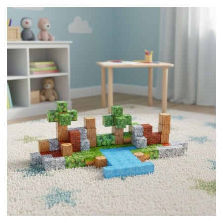 Magnetiliste ehitusklotside (2x2 cm) komplekt lastele 119 kuubikut