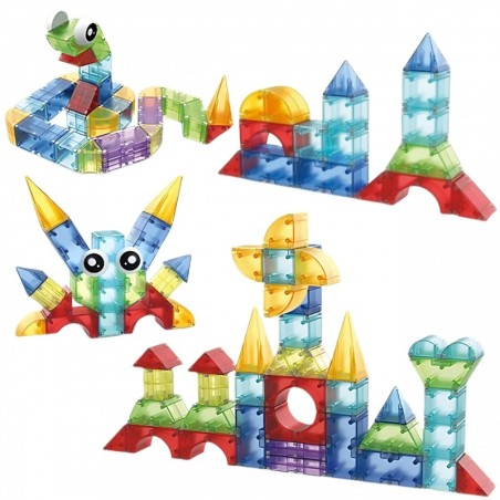 Magnetklotsid 3D kuubikud õppekomplekt 63 osaline