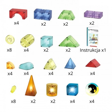 Magnetklotsid 3D kuubikud õppekomplekt 63 osaline