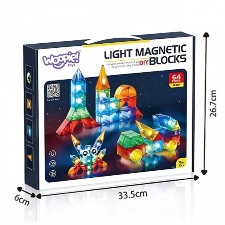 Magnetklotsid 3D kuubikud õppekomplekt 63 osaline