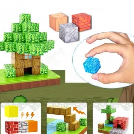 Magnet kuubikud (2,5x2,5 cm) ehitusklotsid 3D 108 osaline komplekt