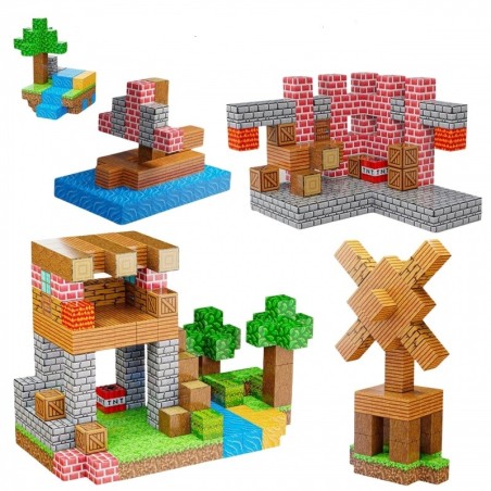 Magnetilised ehitusklotsid (2,5x2,5 cm) 3D kuubikud 63 tk.