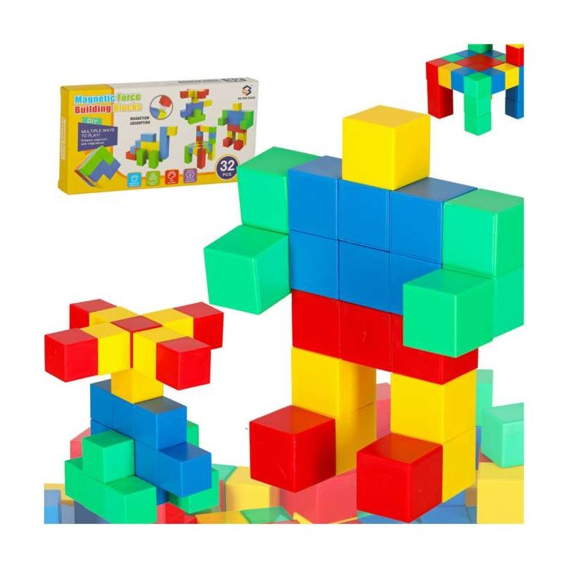 Magnet kuubikud ehitusklotsid, 32 tk
