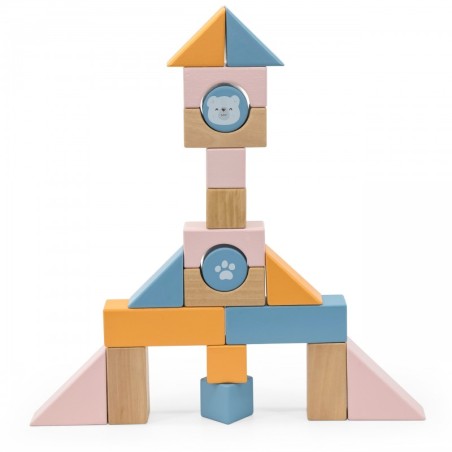 PolarB Puidust Tõmbamiskäru + Klotsid 21 tk.