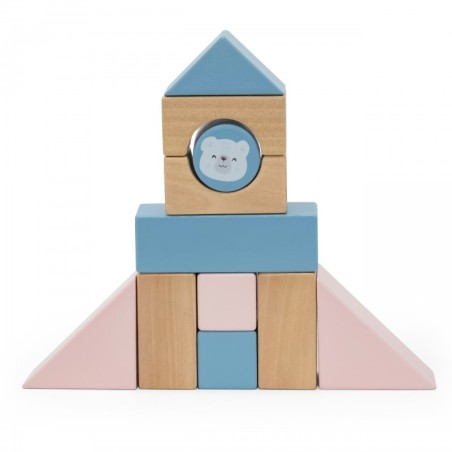 PolarB Puidust Tõmbamiskäru + Klotsid 21 tk.