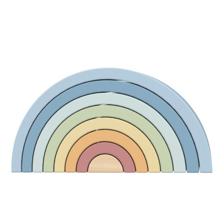 Pastelne pusle puidust Montessori vikerkaare klotsid