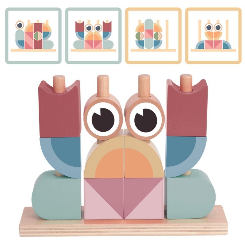 Krabi puidust pusle plokid pastell