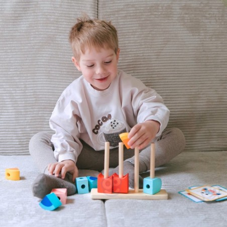 Krabi puidust pusle plokid pastell