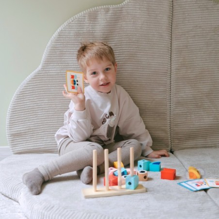 Krabi puidust pusle plokid pastell