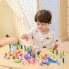 Puidust klotsid Karbis montessori 141 tk