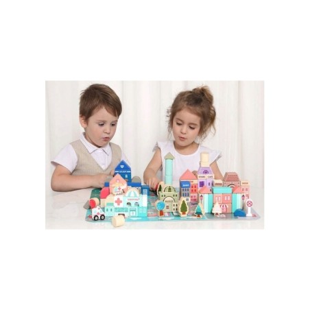 Puidust õppeklotsid linn matiga 115 tk