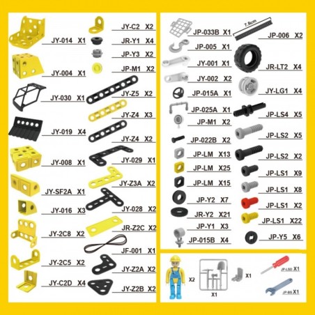 Ehituskomplekt konstruktor STEAM Ehitussõidukid 6in1 223 osa.