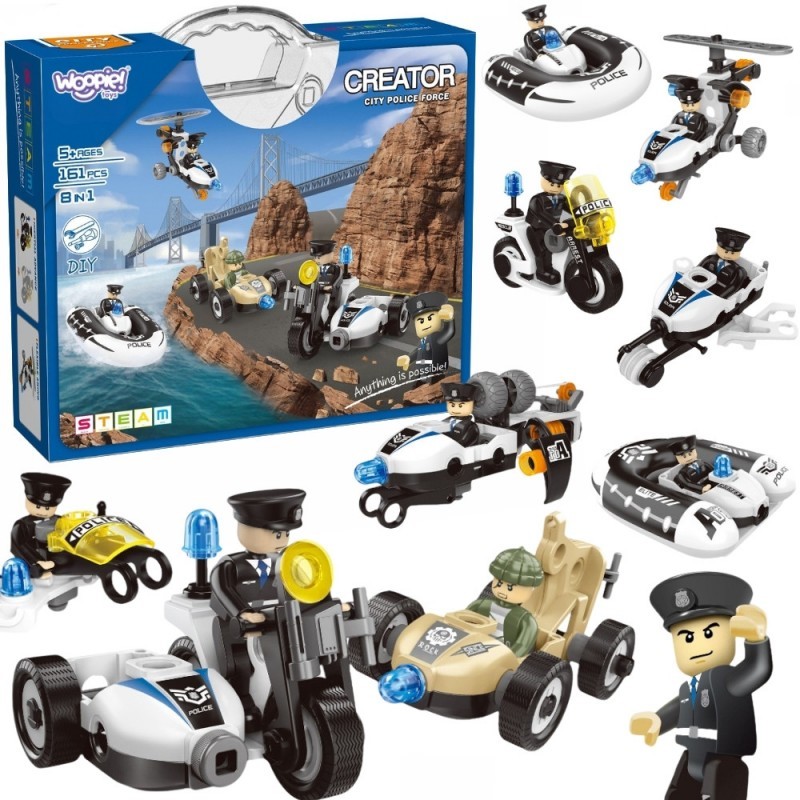 Ehitusplokid ehitage politseisõidukeid 8 STEAM-mudelit