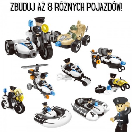 Ehitusplokid ehitage politseisõidukeid 8 STEAM-mudelit