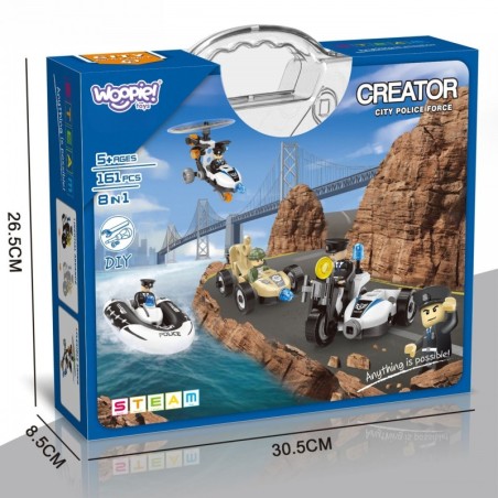 Ehitusplokid ehitage politseisõidukeid 8 STEAM-mudelit