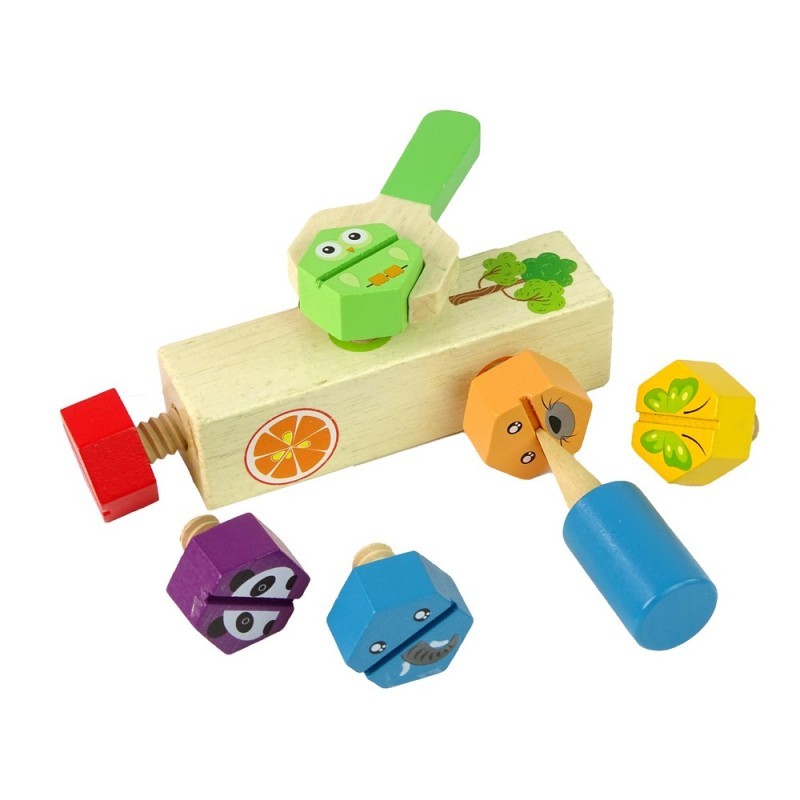 Puidust kruvikeeraja komplekt mänguasi