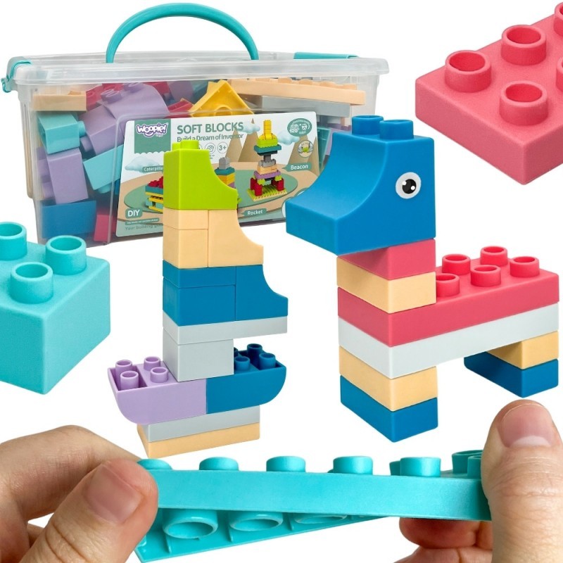 WOOPIE pehmete klotside komplekt, 99 tk karbis