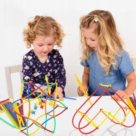 WOOPIE Ehitusklotsid Värvilised kõrred 800 tk.