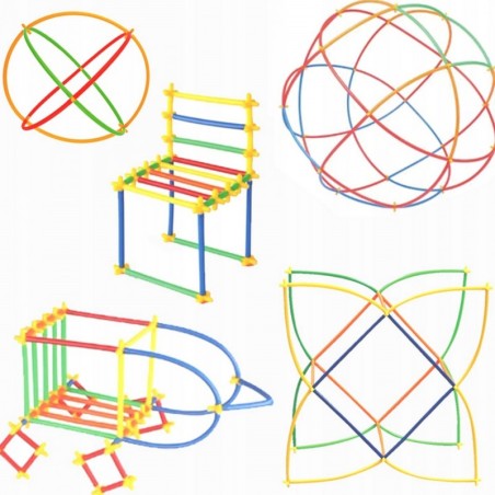 WOOPIE Ehitusklotsid Värvilised kõrred 1200 tk.