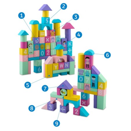 Puidust õppeklotsid 100 tk