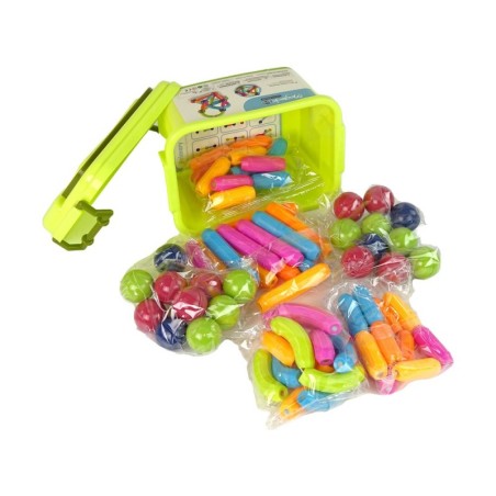 Magnetiliste ehitusplokkide õppepagasiruumi 68 elementi