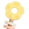 Puidust pastell beebi kõristi närimisrõngas 2in1 lill 0+