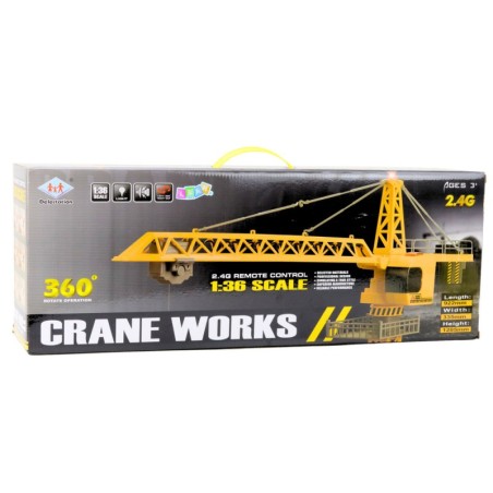 Kaugjuhtimisega kraana RC LED-tuled 360° pöörlemine 1:36 120 cm