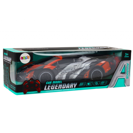 Kaugjuhitav sportauto RC 1:10 oranž kiirus – kuni 25 km/h