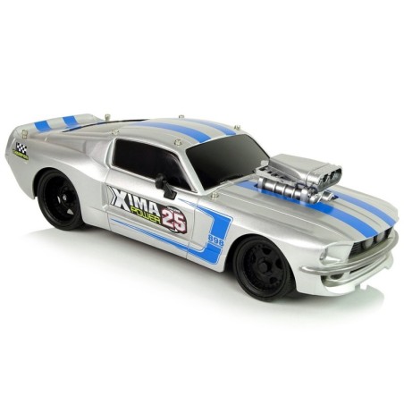 R/C sportauto 1:16 Silver Blue Stripes Pilot