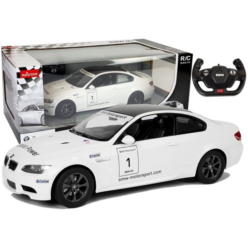 Auto R/C BMW M3 Rastar 1:14 Valge
