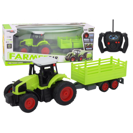 Kaugjuhitav RC-traktor haagisega 1:16 Roheline