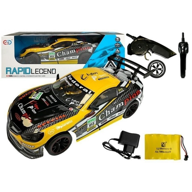 Sport raadio teel juhitav auto 2,4 GHz kollane