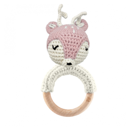 Närimisrõngas - kõristi, hirv, roosa