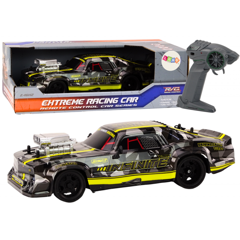 RC puldiga auto 1:16 Rubber Wheels Drift Black