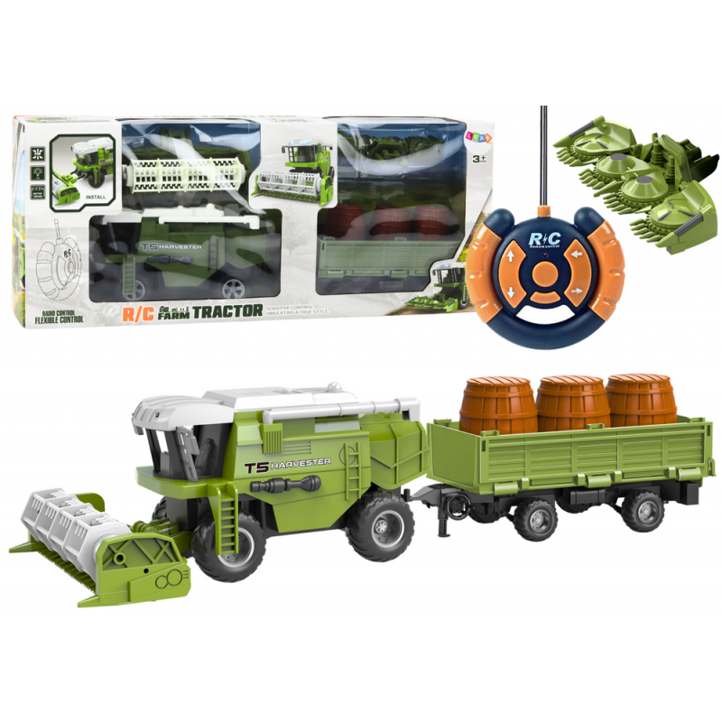 Puldiga Kombain Põllumajandusmasin Grain RC haagis roheline