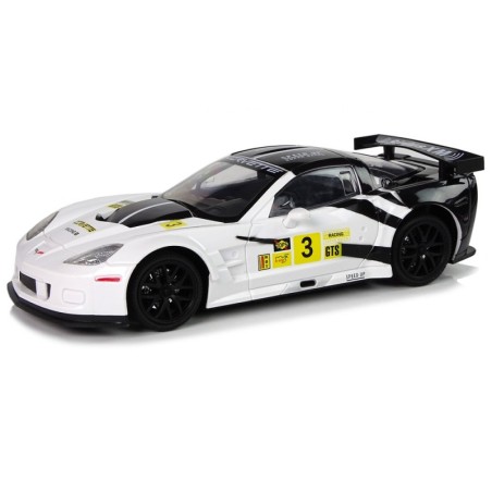 Võidusõidusportauto R/C 1:18 Corvette C6.R valged 2,4 G tuled