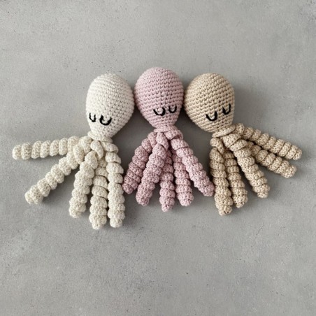 Käsitöö kõristi kaheksajalg, beež