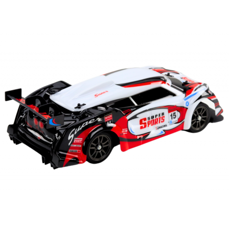 RC Sports Car 1:16 Drift vahetatavad rattad valged ja punased