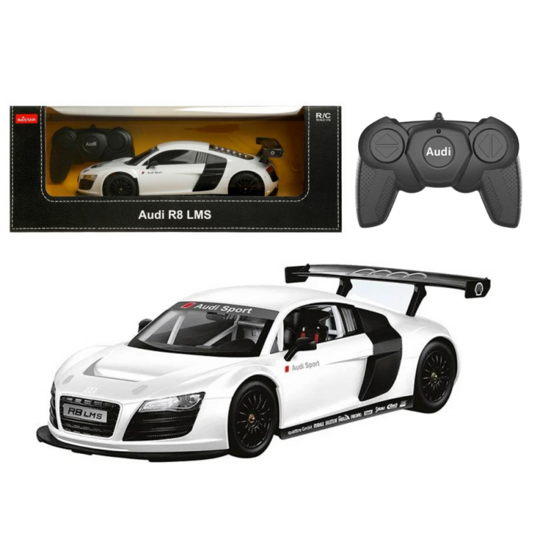 RC sportauto 1:18 kaugjuhitav Audi R8 valge