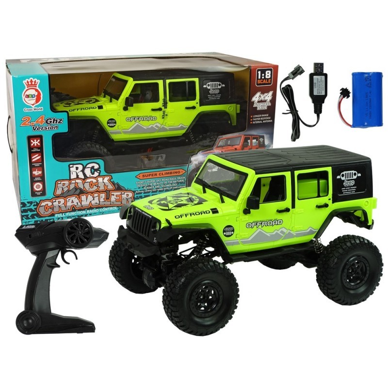 Rock Crawler 2,4 GHz rohelised 4x4 amortisaatorid