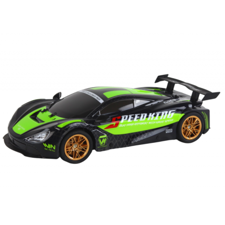 Suur puldiga juhitav sportauto 1:10 roheline ja must