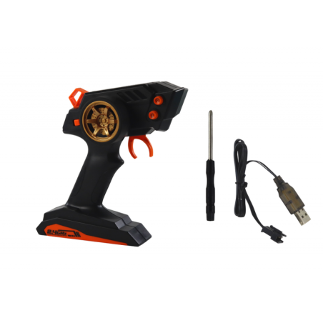 Suur puldiga juhitav sportauto 1:10 türkiissinine ja must