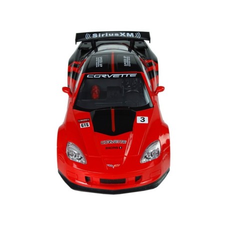 Võidusõidusportauto R/C 1:18 Corvette C6.R punased 2,4 G tuled