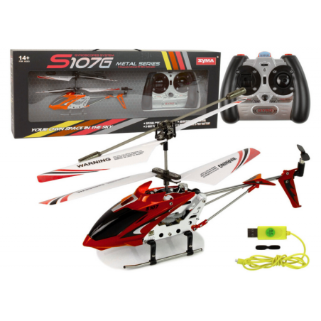 Kaugjuhitav RC-helikopteri güroskoop Syma S107G punane