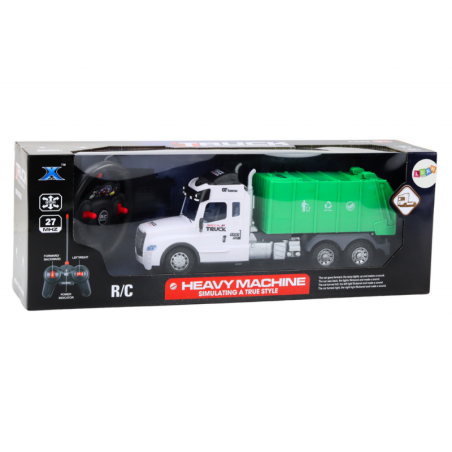 RC puldiga prügiauto, helid ja tuled, roheline