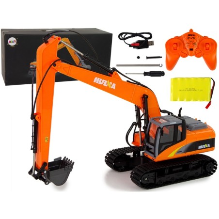 RC puldiga profesionaalne ekskavaator 2.4GHz, LED tuled, 15 funktsiooni