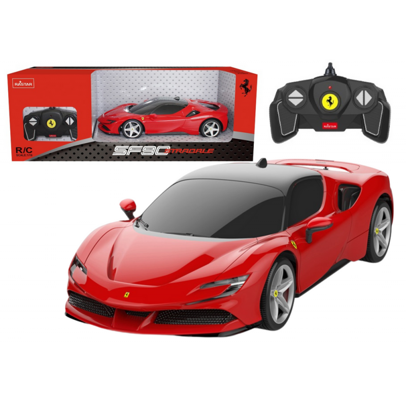 RC puldiga auto Rastar 1:18 Ferrari SF90 Stradale punane