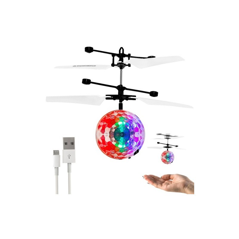 Lendav LED droon diskopall